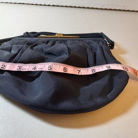 Vintage Blue Gold Tone Metal Lever Pin Wristlet/bag Cottagecore Grandmacore - Picture 6 of 14